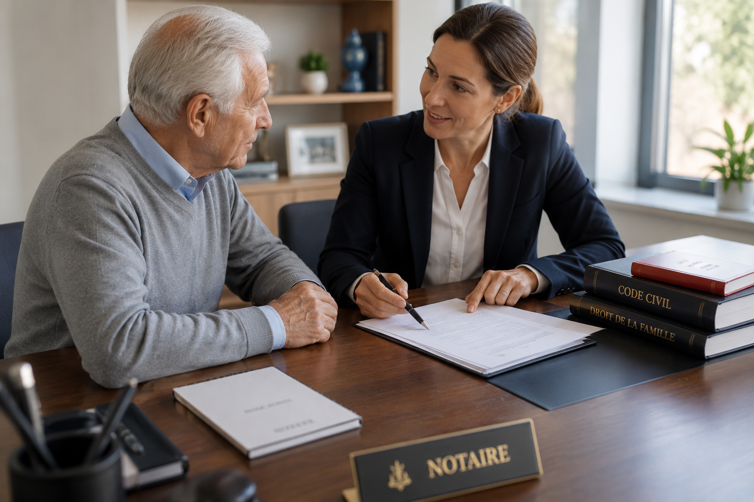 Conseil notarial auprès d'une personne âgée