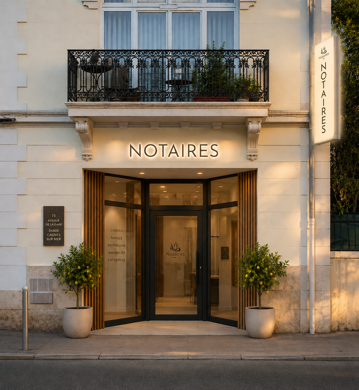 Vue extérieure de l'office notarial de Cagnes-sur-Mer