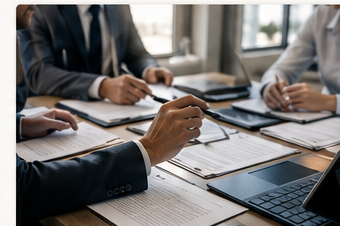 Réunion juridique et documents contractuels