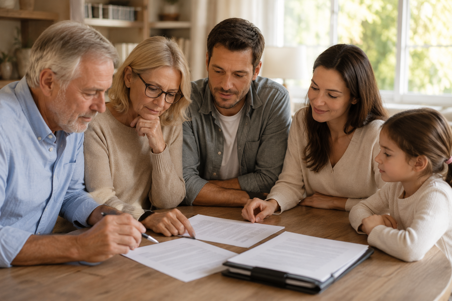 Famille réunie pour une succession